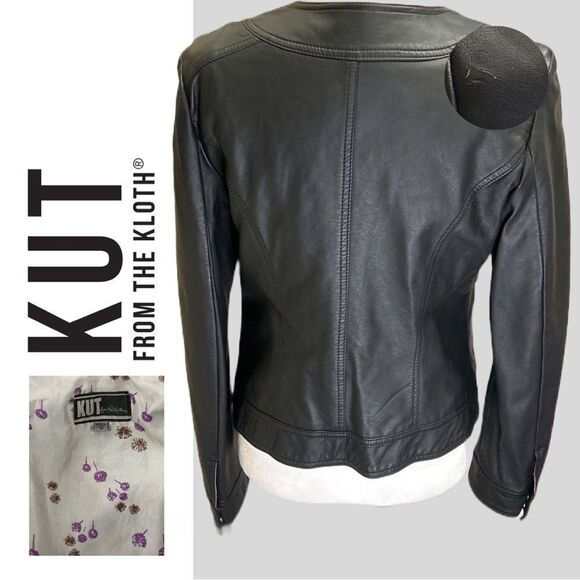 Kut from the Cloth Women’s Faux Leather Black Jacket -‎ Size M - Picture 2 of 2